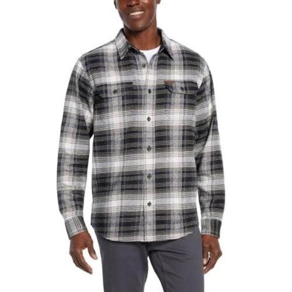 NEW Orvis Mens Gray Plaid Flannel Shirt XXL Button-Up Long Sleeve Soft Cotton - Picture 7 of 16